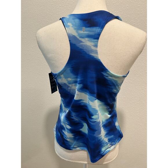 ID Ideology Womens Printed Shelf-Bra Tank Tartan Blue Choose Your Size New B71 - Picture 3 of 8